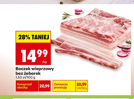 Boczek wieprzowy bez żeberek promocja w Biedronka