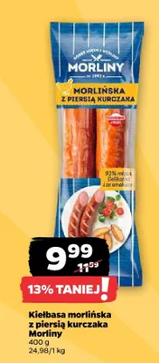 Kiełbasa morlińska z piersią kurczaka Morliny promocja w Netto