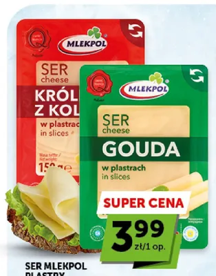 Ser Gouda w plastrach Mlekpol promocja w ABC