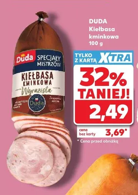 Kiełbasa kminkowa Duda Specjały Mistrzów promocja w Kaufland