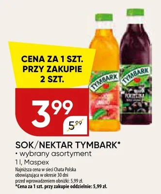 Sok/nektar promocja w Chata Polska