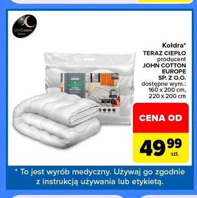 Kołdra Teraz Ciepło 220x200 cm promocja w Carrefour