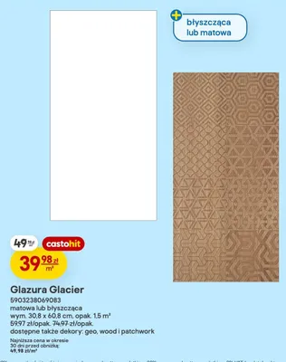 Glazura Glacier matowa promocja w Castorama