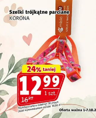 Szelki trójkątne parciane Korona promocja w Prim Market