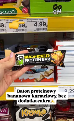 Baton proteinowy wonder banana caramel promocja w Dino