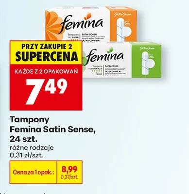 Tampony Satin Sense, 24szt. promocja w Biedronka