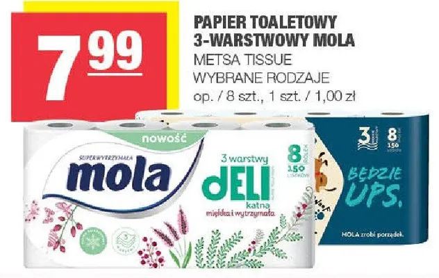 Papier toaletowy 3-warstwowy Mola promocja w SPAR