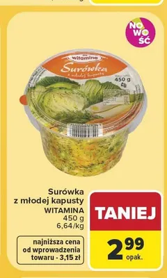 Surówka z młodej kapusty Witamina promocja w Carrefour