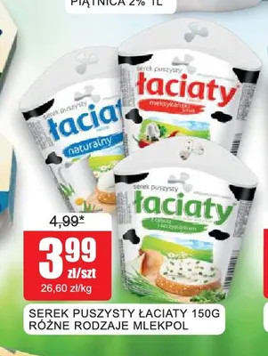 Serek puszysty Łaciaty Mlekpol promocja w Bingo
