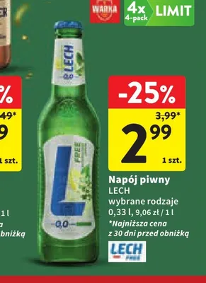 Napój piwny Lech promocja w Intermarche