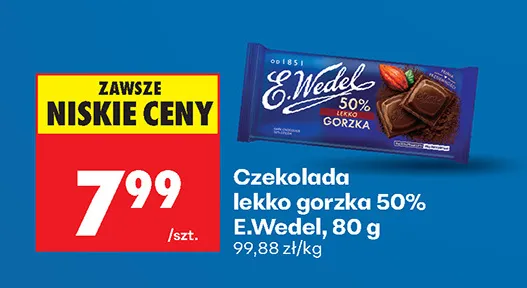 Czekolada lekko gorzka 50% E.Wedel promocja w Biedronka