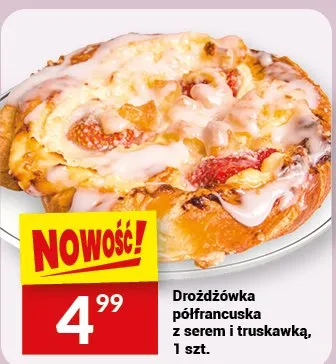 Drożdżówka półfrancuska z serem i truskawką promocja w Twój Market