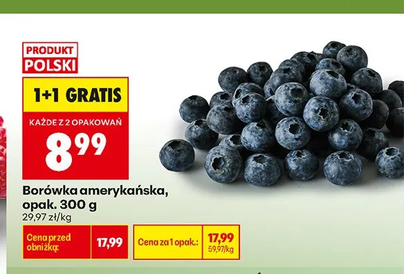 Borówka amerykańska promocja w Biedronka