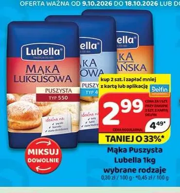 Mąka Lubella Puszysta Luksusowa typ 550 promocja w Delfin