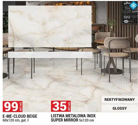 Listwa metalowa INOX SUPER MIRROR 5x120cm promocja w Merkury Market