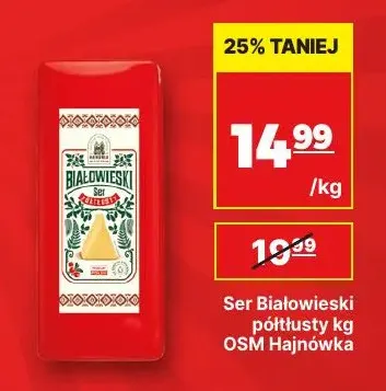 Ser Białowieski półtłusty OSM Hajnówka promocja w API Market