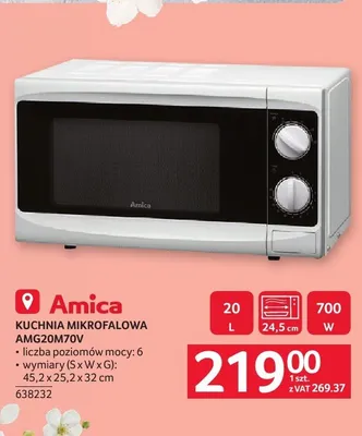 Kuchnia mikrofalowa AMICA AMG20M70V promocja w Selgros