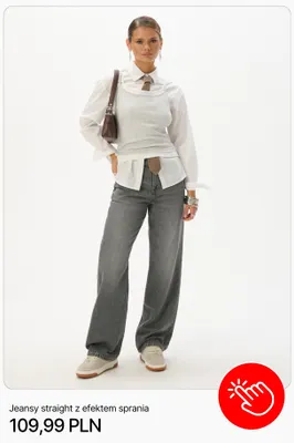 Jeansy straight z efektem sprania Cropp promocja w Cropp