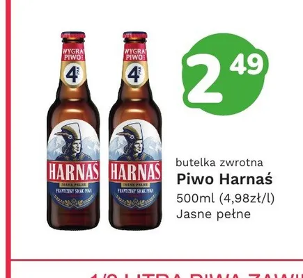 Piwo Harnaś Jasne Pełne promocja w Limonka