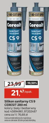 Silikon sanitarny CS 9 promocja w Leroy Merlin