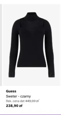 Sweter Guess czarny promocja w Lounge by Zalando