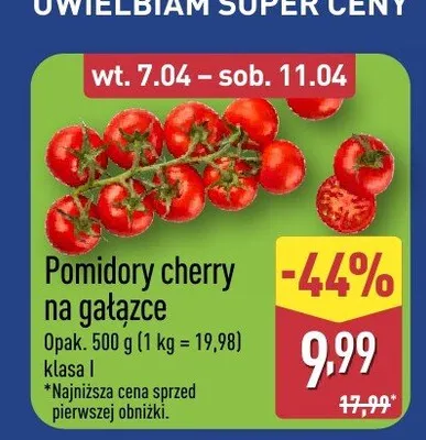 Pomidory cherry na gałązce Aldi promocja w Aldi