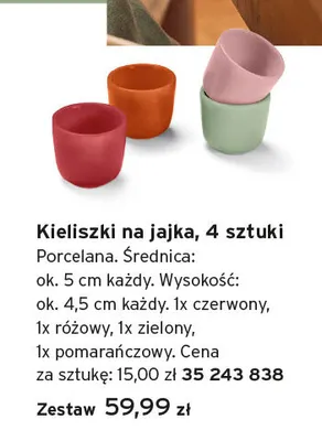 Kieliszki na jajka 4-pak Tchibo promocja w Tchibo