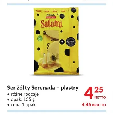 Ser żółty w plastrach Serenada promocja w Makro