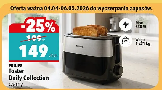 Toster Daily Collection czarny promocja w Biedronka