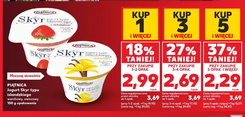 Jogurt Skyr typu islandzkiego owocowy Piątnica promocja w Kaufland