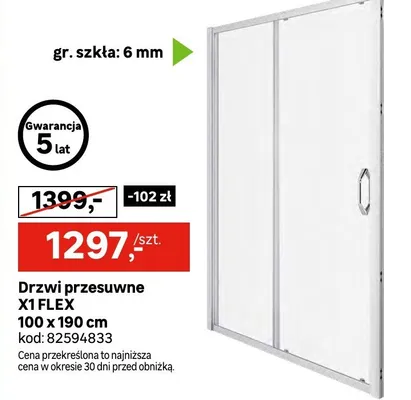 Drzwi przesuwne X1 FLEX 100x190cm promocja w Leroy Merlin