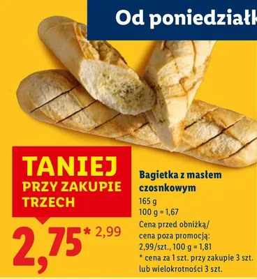 Bagietka z masłem czosnkowym promocja w Lidl