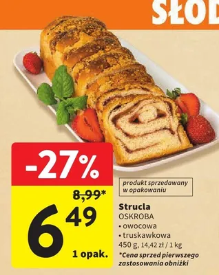 Strucla owocowa truskawkowa promocja w Intermarche
