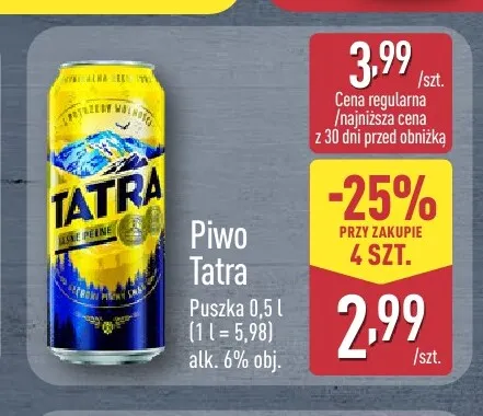 Piwo Tatra promocja w Aldi
