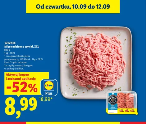 Mięso mielone z szynki XXL Rzeźnik promocja w Lidl