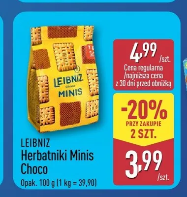 Herbatniki Leibniz Minis Choco promocja w Aldi