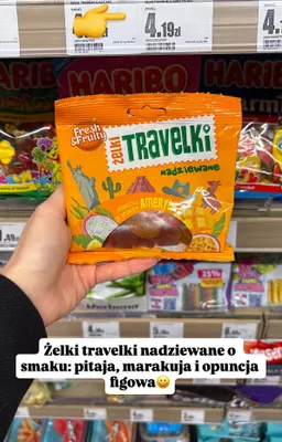 Żelki Travelki nadziewane promocja w Intermarche