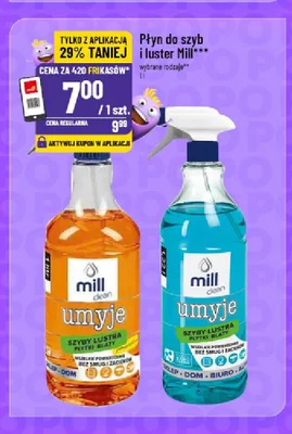 Płyn do szyb i luster Mill Clean niebieski promocja w POLOmarket