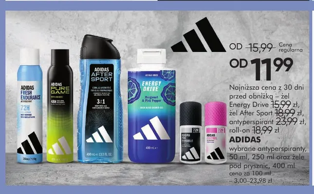 Antyperspiranty i żele pod prysznic Adidas promocja w Super-Pharm