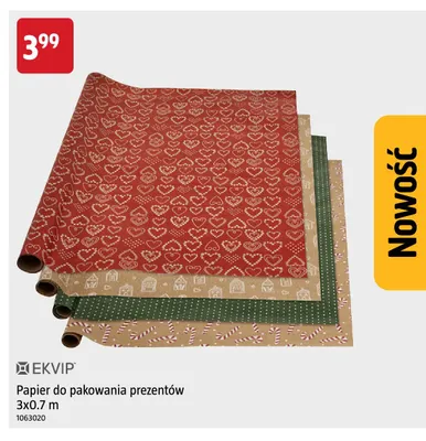 Papier do pakowania prezentów 3x0,7 m Ekvip promocja w Jula