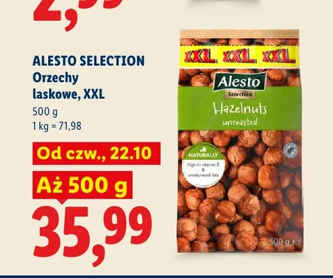 Orzechy laskowe XXL Alesto Selection promocja w Lidl