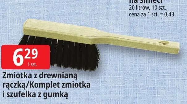 Zmiotka z drewnianą rączką promocja w Leclerc
