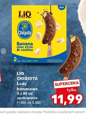 Lody bananowe LiQ Chiquita 3-pak 80 ml promocja w Kaufland