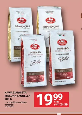 Kawa ziarnista mielona Saquella Grand Cru promocja w Selgros