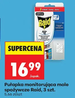 Pułapka monitorująca mole spożywcze Raid 3szt. promocja w Biedronka