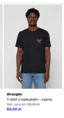 T-shirt z nadrukiem Wrangler czarny promocja w Lounge by Zalando