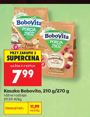 Kaszka BoboVita Porcja Zbóż owsianka z żytem banan-malina promocja w Biedronka