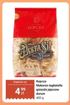 Makaron tagliatelle gniazda jajeczne durum Kopcza promocja w Dino