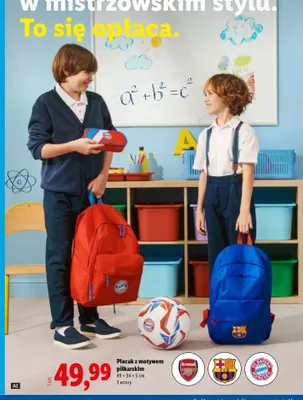 Plecak z motywem piłkarskim 49x34x5 cm promocja w Lidl