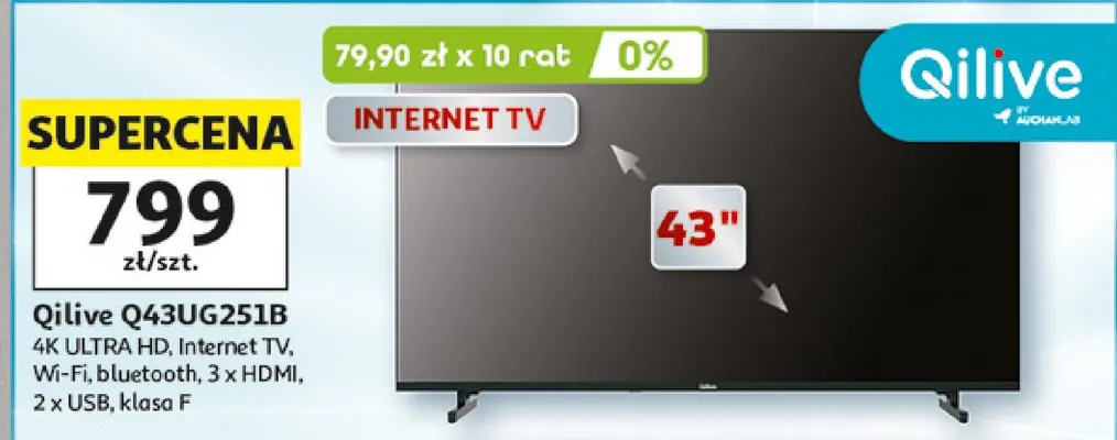 Telewizor LED 43" Qilive Q43UG251B promocja w Auchan